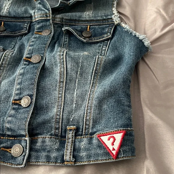 Guess Distressed Denim Vest - Picture 3 of 3